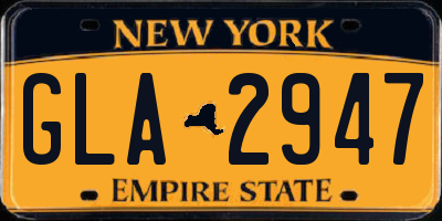 NY license plate GLA2947
