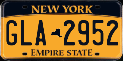NY license plate GLA2952