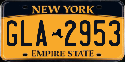 NY license plate GLA2953