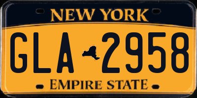 NY license plate GLA2958