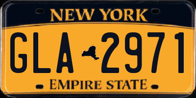 NY license plate GLA2971