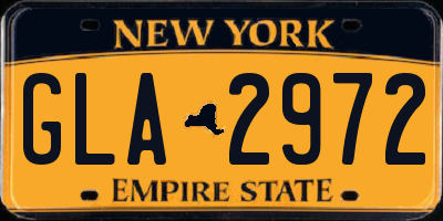 NY license plate GLA2972