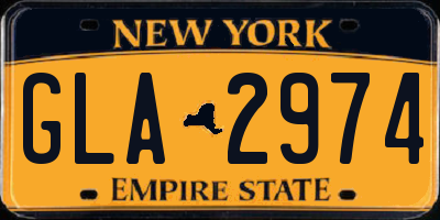 NY license plate GLA2974