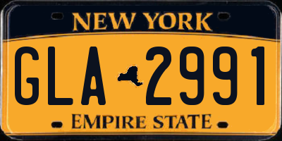 NY license plate GLA2991