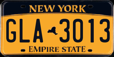NY license plate GLA3013