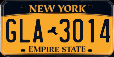 NY license plate GLA3014