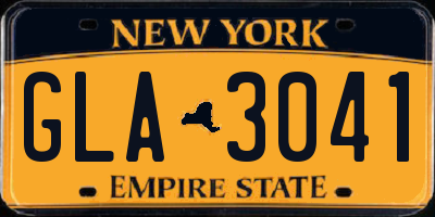 NY license plate GLA3041