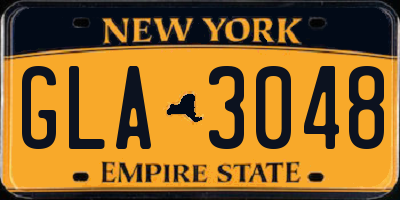 NY license plate GLA3048
