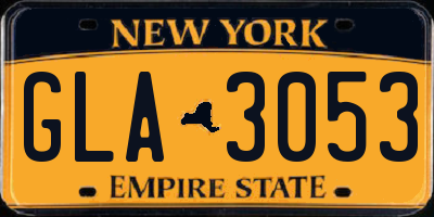 NY license plate GLA3053