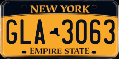 NY license plate GLA3063