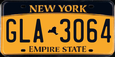 NY license plate GLA3064