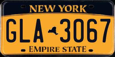 NY license plate GLA3067