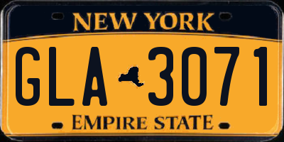 NY license plate GLA3071