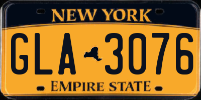 NY license plate GLA3076