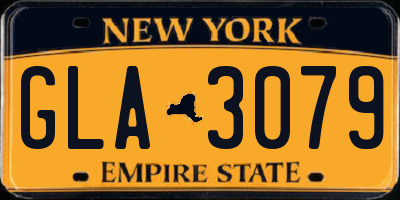 NY license plate GLA3079