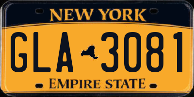 NY license plate GLA3081
