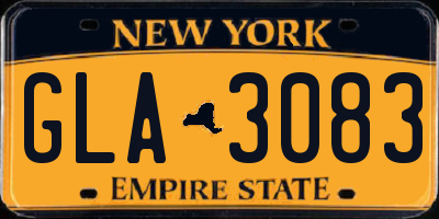 NY license plate GLA3083