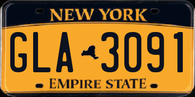 NY license plate GLA3091