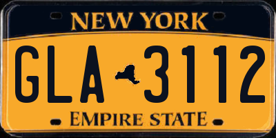 NY license plate GLA3112