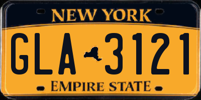 NY license plate GLA3121