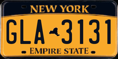NY license plate GLA3131