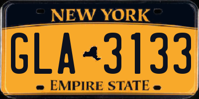 NY license plate GLA3133