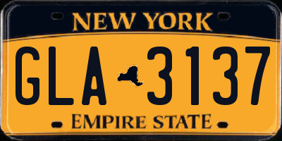 NY license plate GLA3137