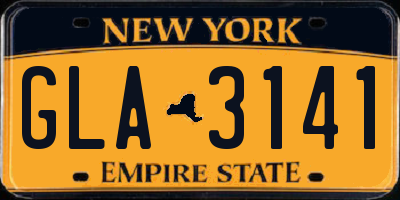 NY license plate GLA3141