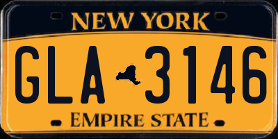 NY license plate GLA3146