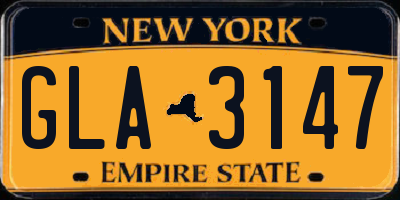 NY license plate GLA3147