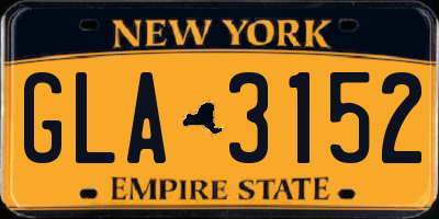 NY license plate GLA3152