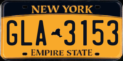 NY license plate GLA3153