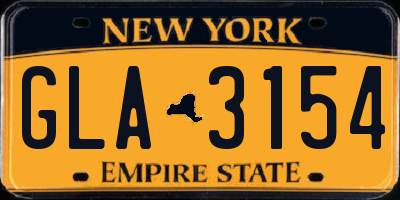 NY license plate GLA3154