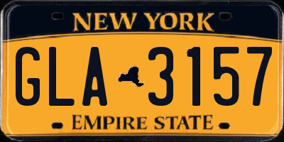 NY license plate GLA3157