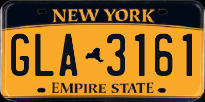 NY license plate GLA3161