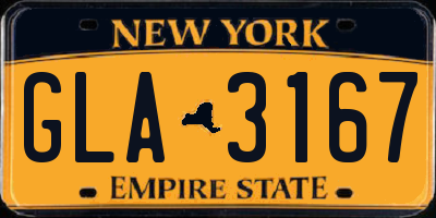 NY license plate GLA3167