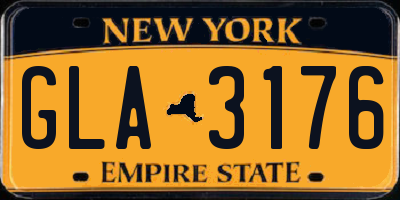 NY license plate GLA3176