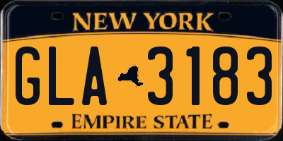 NY license plate GLA3183