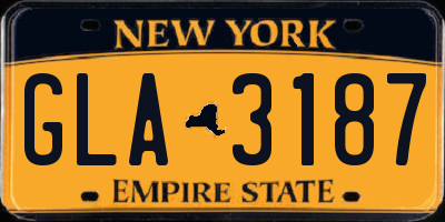 NY license plate GLA3187