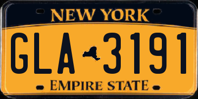 NY license plate GLA3191