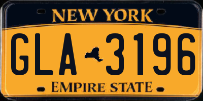 NY license plate GLA3196