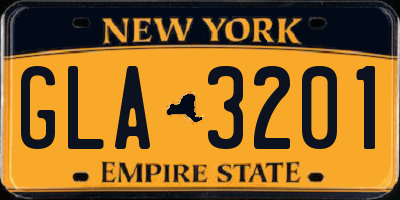 NY license plate GLA3201