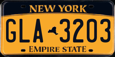 NY license plate GLA3203