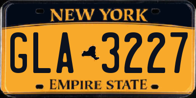 NY license plate GLA3227