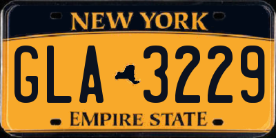NY license plate GLA3229