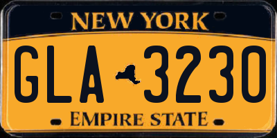 NY license plate GLA3230