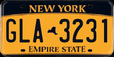 NY license plate GLA3231