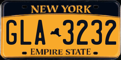 NY license plate GLA3232