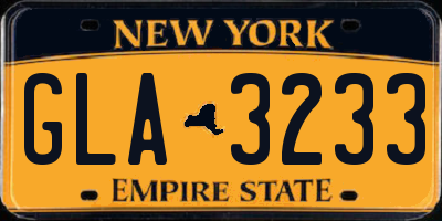 NY license plate GLA3233
