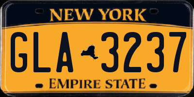 NY license plate GLA3237